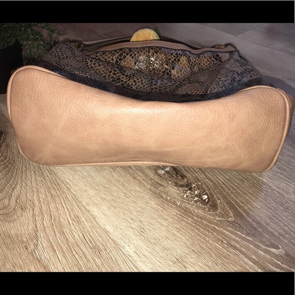 Jessica Simpson Bags Jessica Simpson Tan Black Snake Studded Hobo